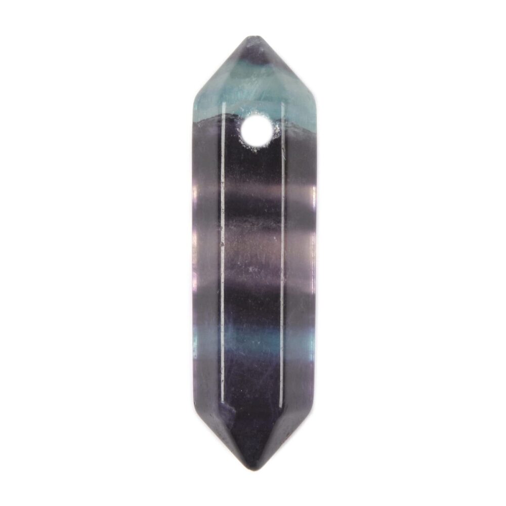 1538 Rainbow Fluorite 32mm Natural Gemstone Hexagonal Wand Jewelry Making